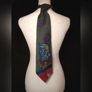 Vintage The Beatles 1991 100% Silk Tie 'Good Morning' 1967 Song Art Work